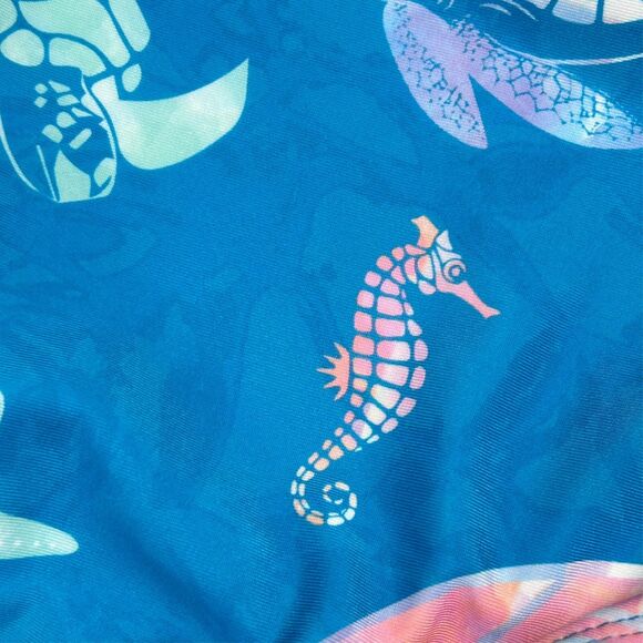 NWT Girl's 18-24 Months Dot & Zazz Swim Bathing Suit 1 pc Blue Purple Sea Turtle - Picture 3 of 9